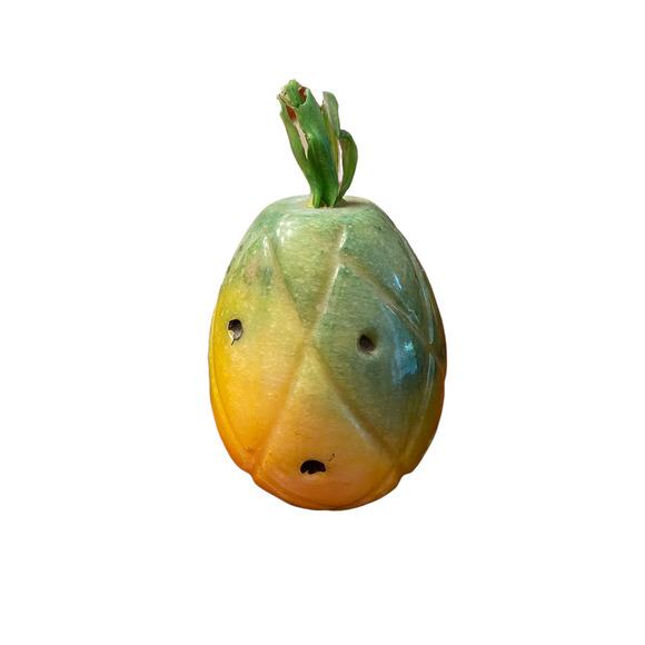 Vintage Onyx Alabaster Marble Pineapple Fruit Mexico Hand Carved 5" - Picture 1 of 6